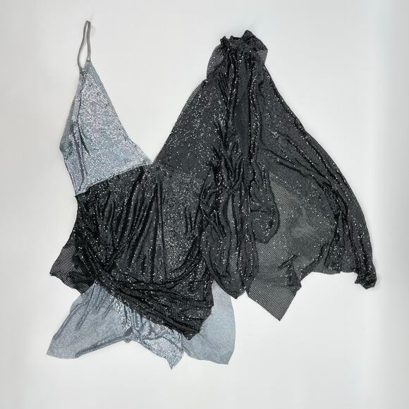 Michael Costello x REVOLVE | Evangeline Mini Dress in Black & Pewter M w/ Tags - Picture 4 of 13